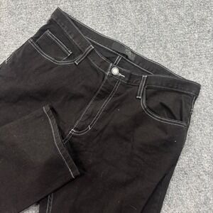 Mondo DiMarco Slim Straight Jeans 34x30 Black Contrast Stitch Men's